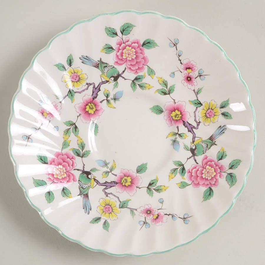 Chinese Rose Saucer for Footed Cup by James Kent (England)-1