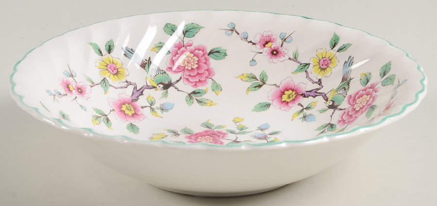 Chinese Rose Coupe Cereal Bowl by James Kent (England)-1