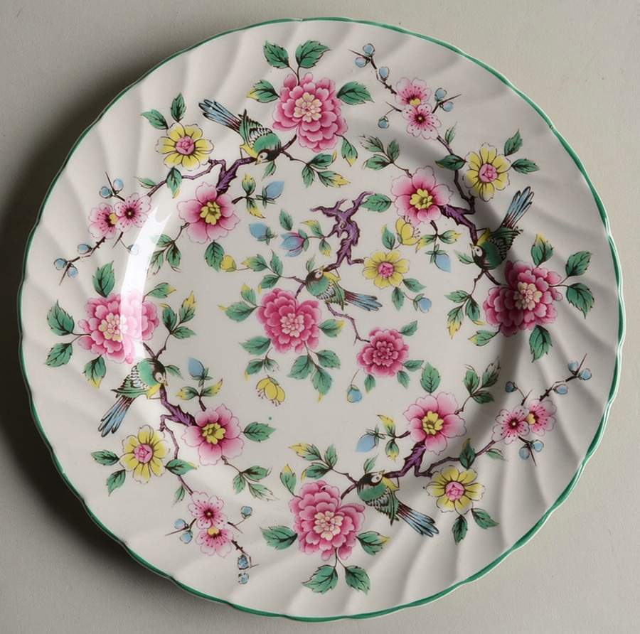 Chinese Rose Bread & Butter Plate by James Kent (England)-1