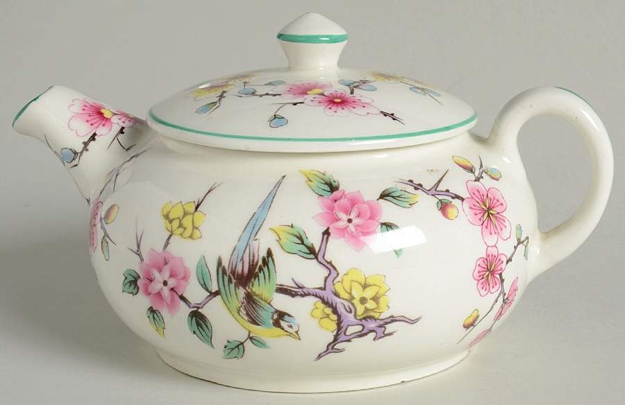 Chinese Rose Mini Stacking Teapot & Lid by James Kent (England)-1