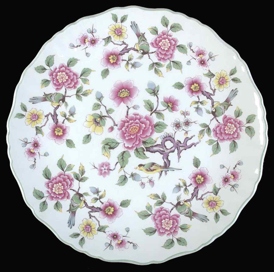 Chinese Rose Cake Plate by James Kent (England)-1