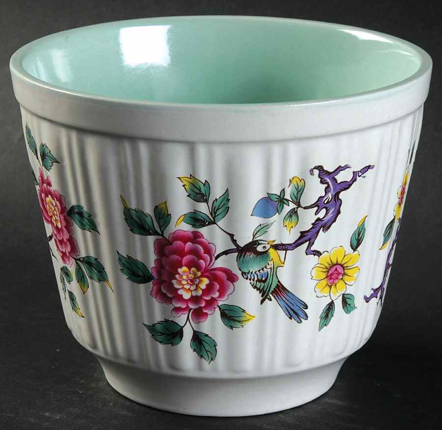 Chinese Rose Medium Cachepot by James Kent (England)-1