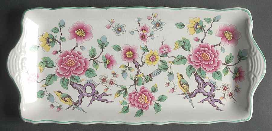 Chinese Rose Large Sandwich Tray by James Kent (England)-1