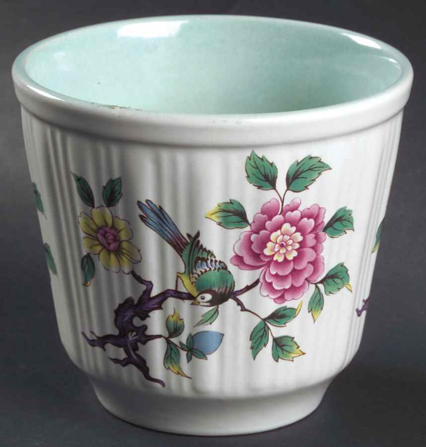 Chinese Rose Small Cachepot by James Kent (England)-1