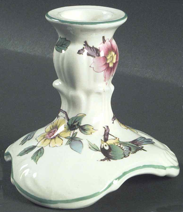Chinese Rose 3" Candlestick by James Kent (England)-1