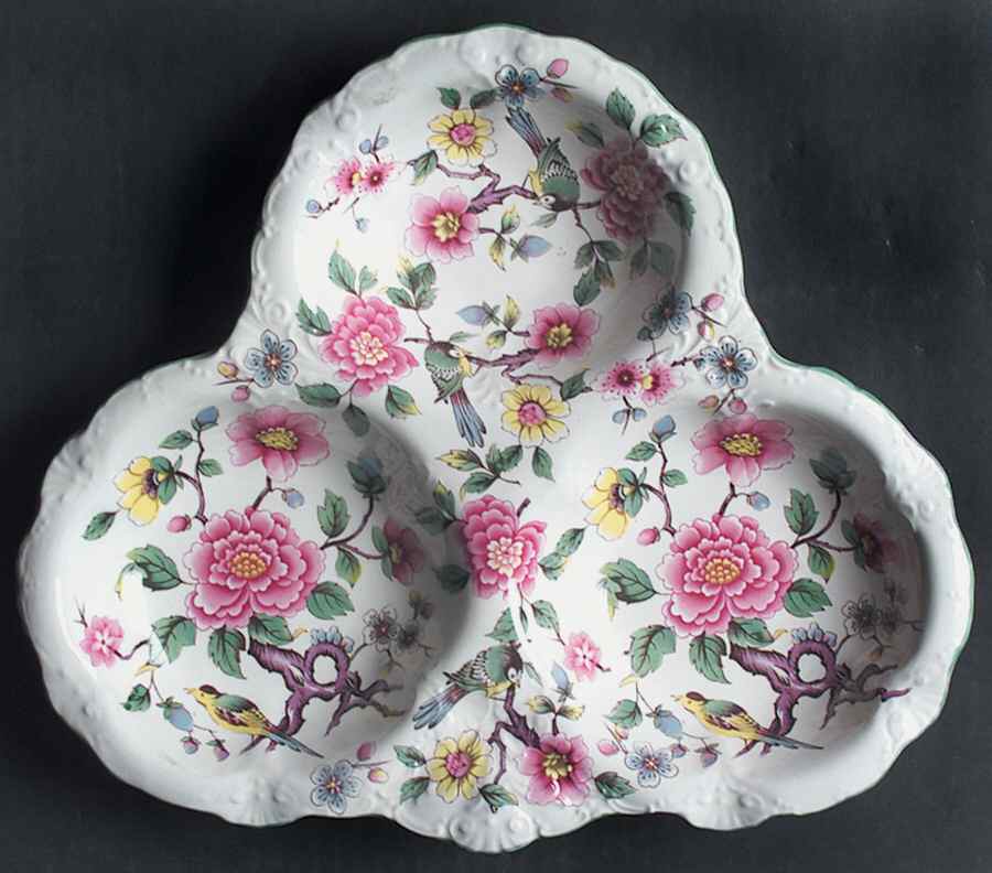 Chinese Rose 3-Part Relish by James Kent (England)-1