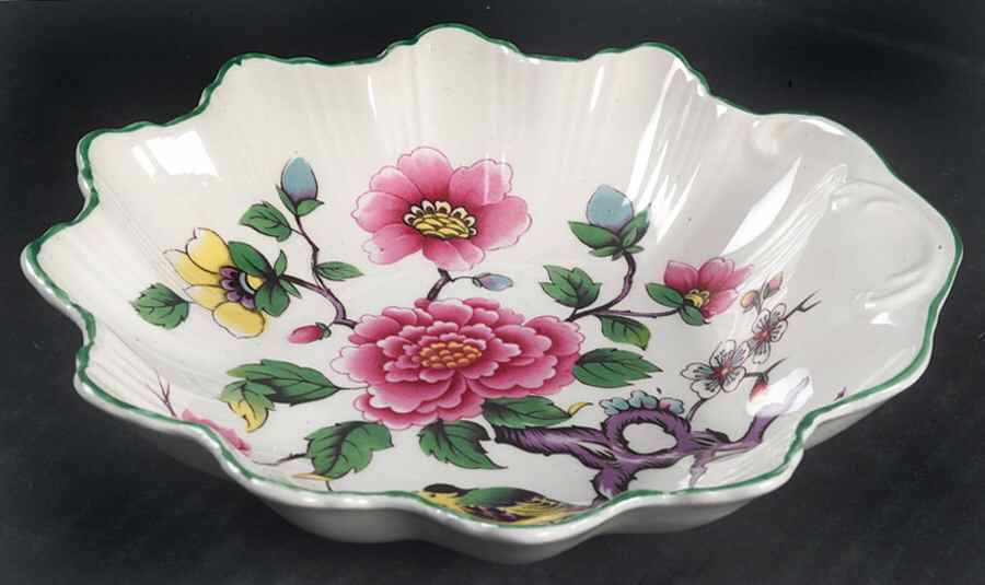 Chinese Rose Small Shell Shaped Dish by James Kent (England)-1