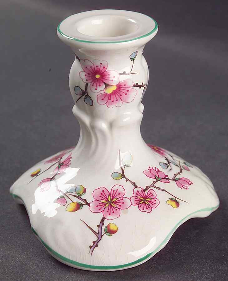 Chinese Rose 3" Candlesticks by James Kent (England)-1