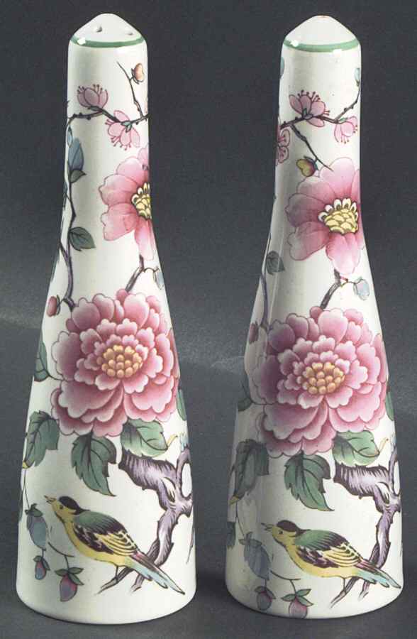 Chinese Rose Salt & Pepper Set by James Kent (England)-1