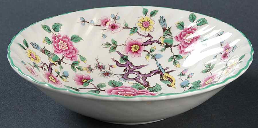Chinese Rose Coupe Cereal Bowl by James Kent (England)-1