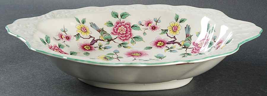 Chinese Rose Large Fruit Bowl by James Kent (England)-1