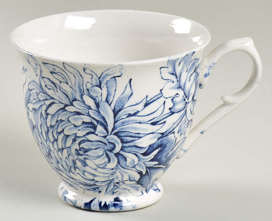Chrysanthemum Blue Snack Cup by James Kent (England)-1