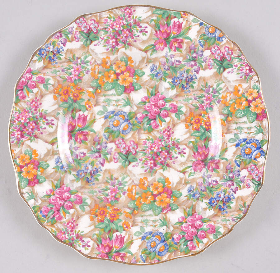 Crazy Paving Salad Plate by James Kent (England)-1