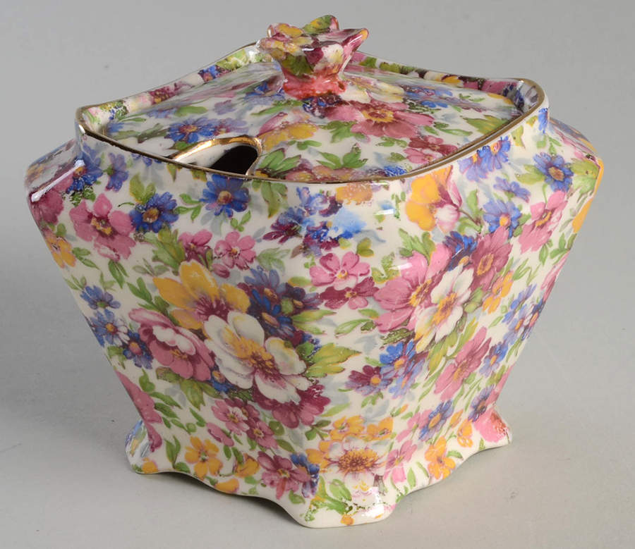 Dubarry (Old, No Globe Backstamp) Honey Pot with Lid by James Kent (England)-1