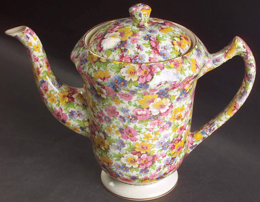 Dubarry (Old, No Globe Backstamp) Granville Coffee Pot & Lid by James Kent (England)-1