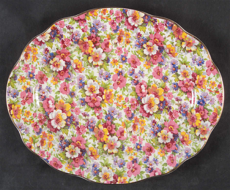 Dubarry (Old, No Globe Backstamp) 10" Oval Serving Platter by James Kent (England)-1