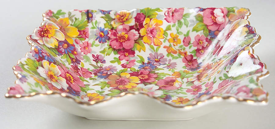 Dubarry (Old, No Globe Backstamp) 5" Square Nut Dish by James Kent (England)-1