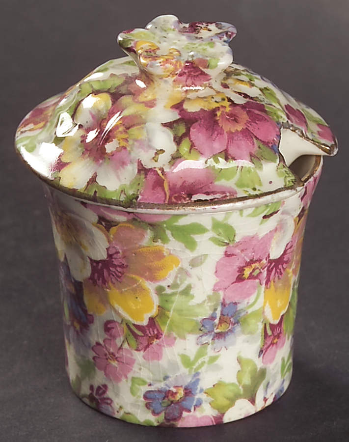 Dubarry (Old, No Globe Backstamp) Mustard Jar & Lid by James Kent (England)-1