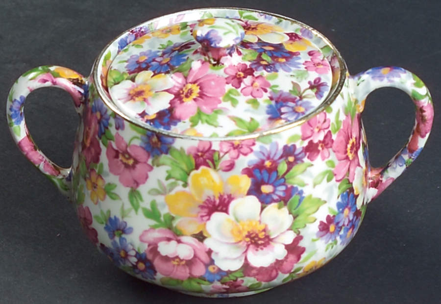 Dubarry (Old, No Globe Backstamp) Mini Sugar Bowl & Lid by James Kent (England)-1