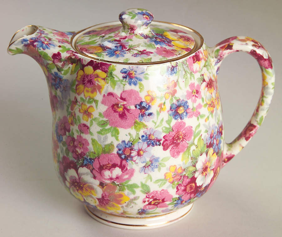 Dubarry (Old, No Globe Backstamp) Individual Breakfast Set Teapot & Lid by James Kent (England)-1