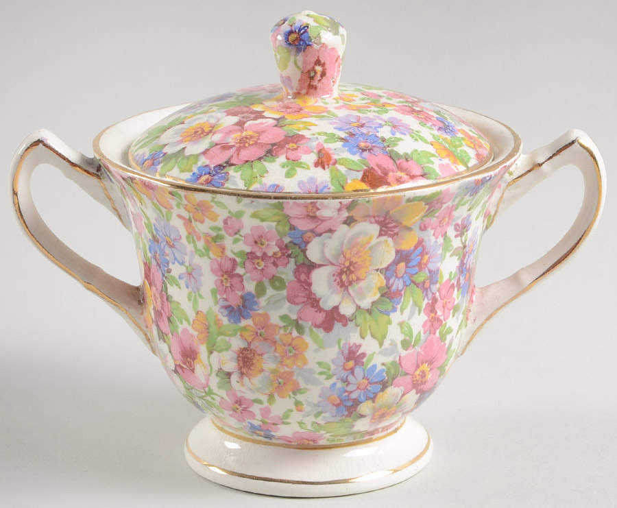 Dubarry (Old, No Globe Backstamp) Sugar Bowl & Lid by James Kent (England)-1