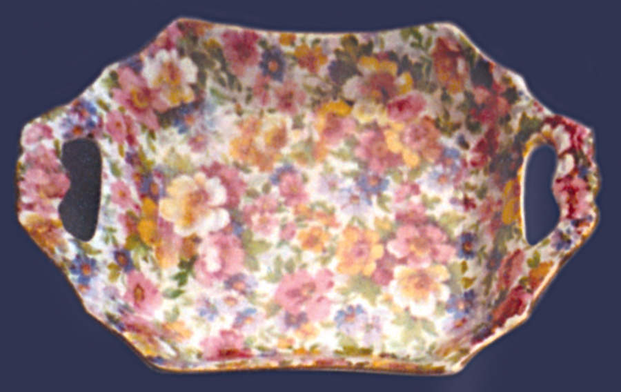 Dubarry (Old, No Globe Backstamp) 6" Square Nut Dish by James Kent (England)-1