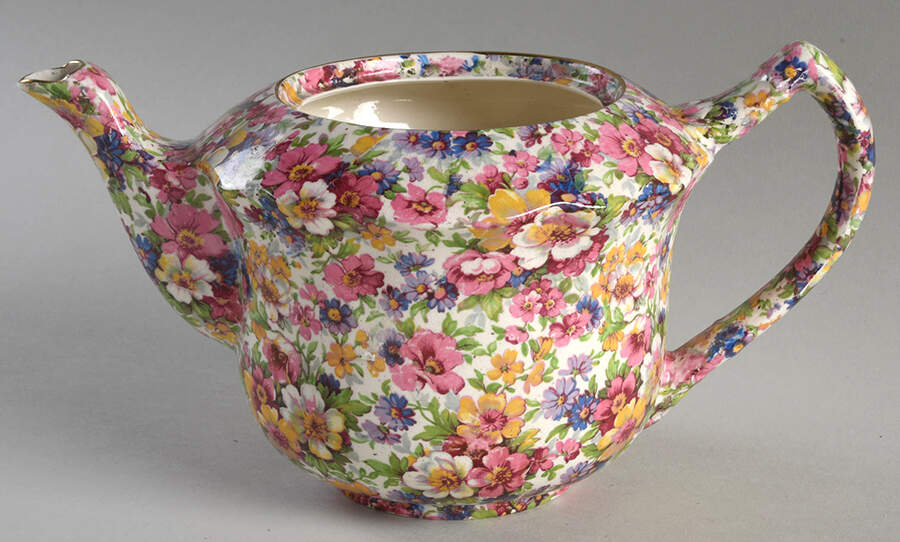 Dubarry (Old, No Globe Backstamp) Granville Teapot No Lid by James Kent (England)-1