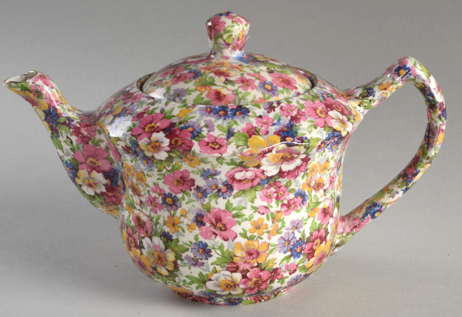 Dubarry (Old, No Globe Backstamp) Granville Teapot & Lid by James Kent (England)-1
