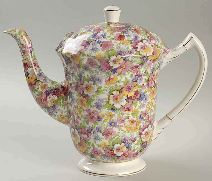 Dubarry (Old, No Globe Backstamp) Granville Coffee Pot & Lid by James Kent (England)-1