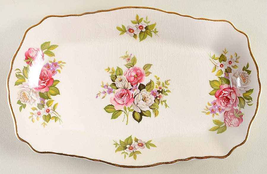 Harmony Rose Tray for Mini Creamer & Open Sugar by James Kent (England)-1