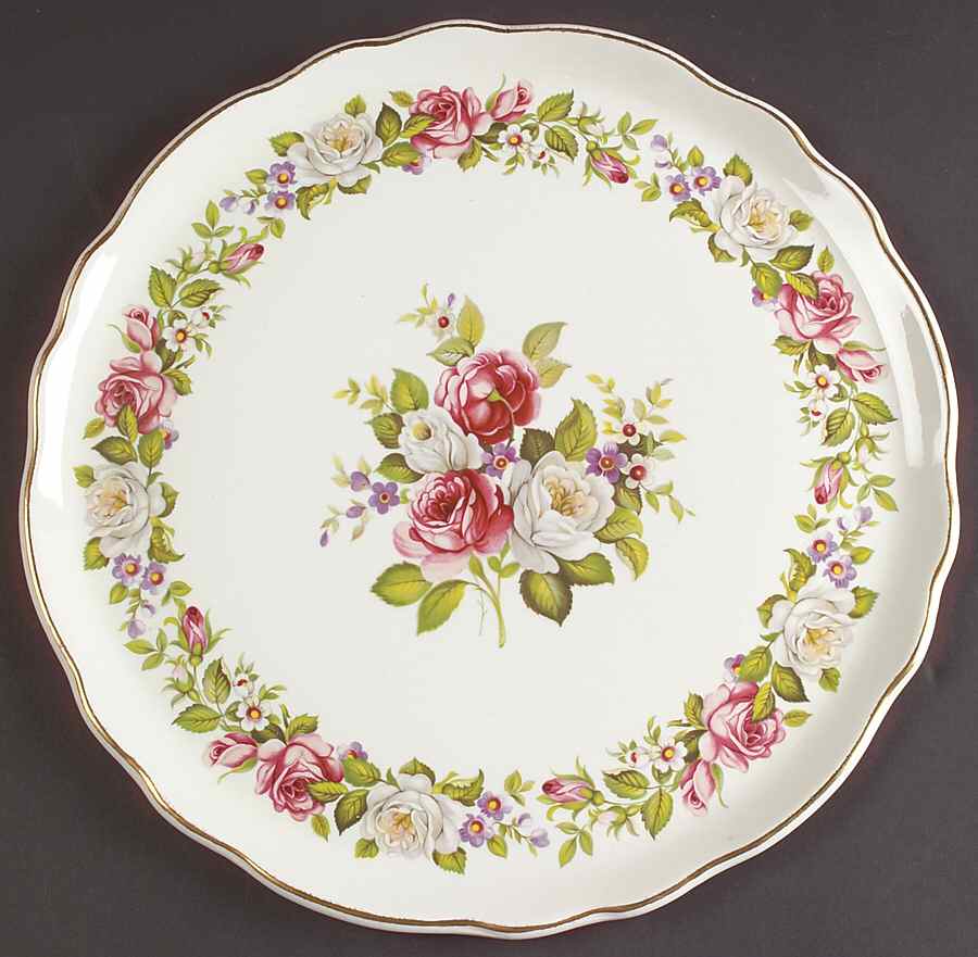 Harmony Rose Cake Plate by James Kent (England)-1