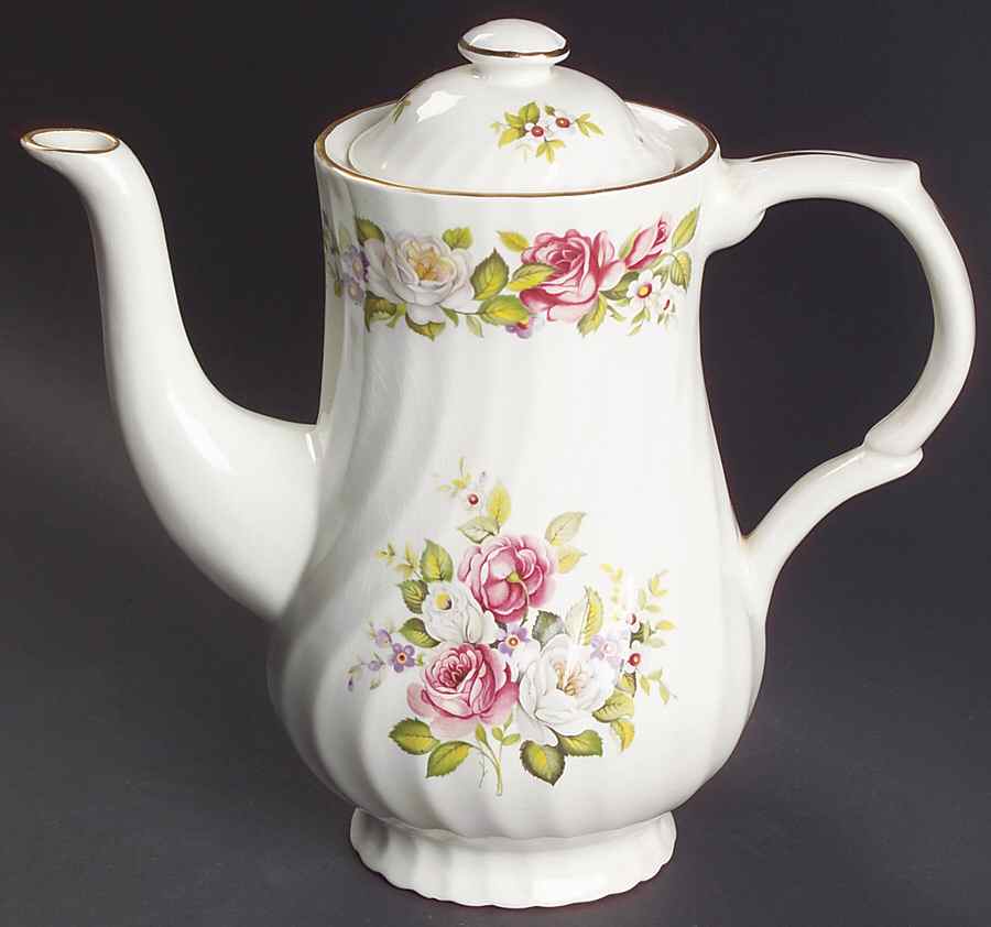 Harmony Rose Coffee Pot & Lid by James Kent (England)-1