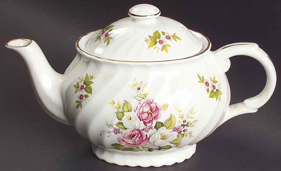 Harmony Rose Teapot & Lid by James Kent (England)-1