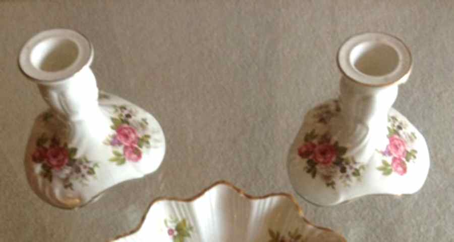 Harmony Rose Single Light Candlestick by James Kent (England)-1