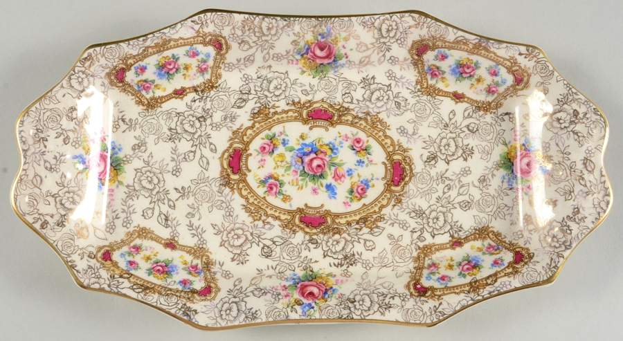 Pompadour (England) 10" Sandwich Tray by James Kent (England)-1