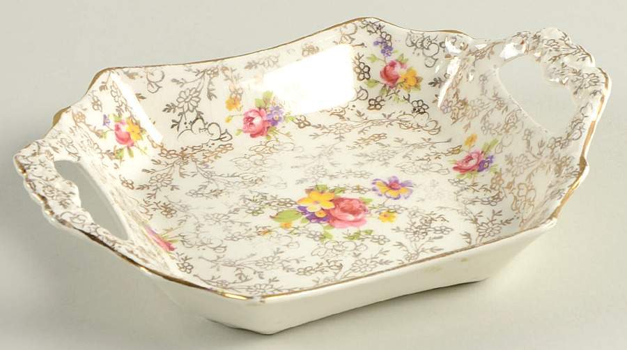 Pompadour (England) Handled Tray by James Kent (England)-1