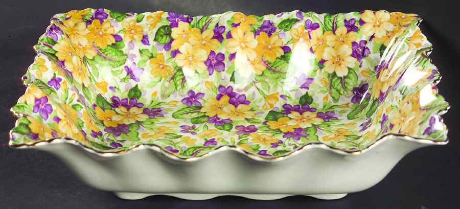 Primula 9" Rectangular Vegetable Bowl by James Kent (England)-1