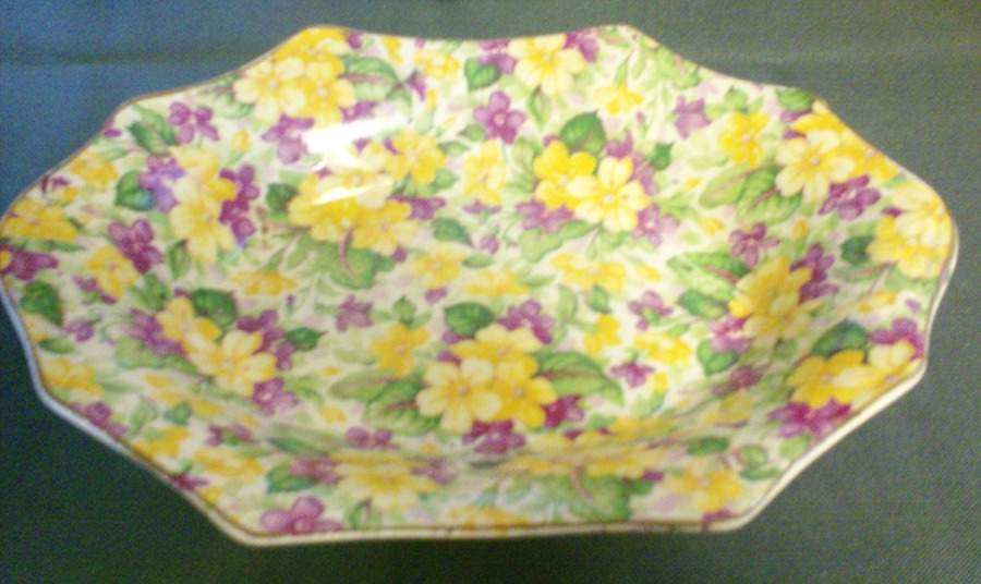 Primula 9" Oval Vegetable Bowl by James Kent (England)-1