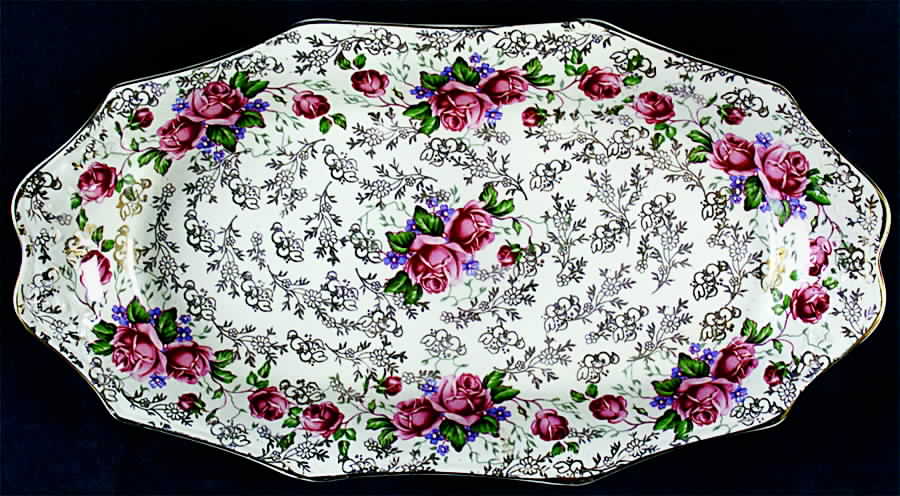 Rambler Rose Large Sandwich Tray by James Kent (England)-1