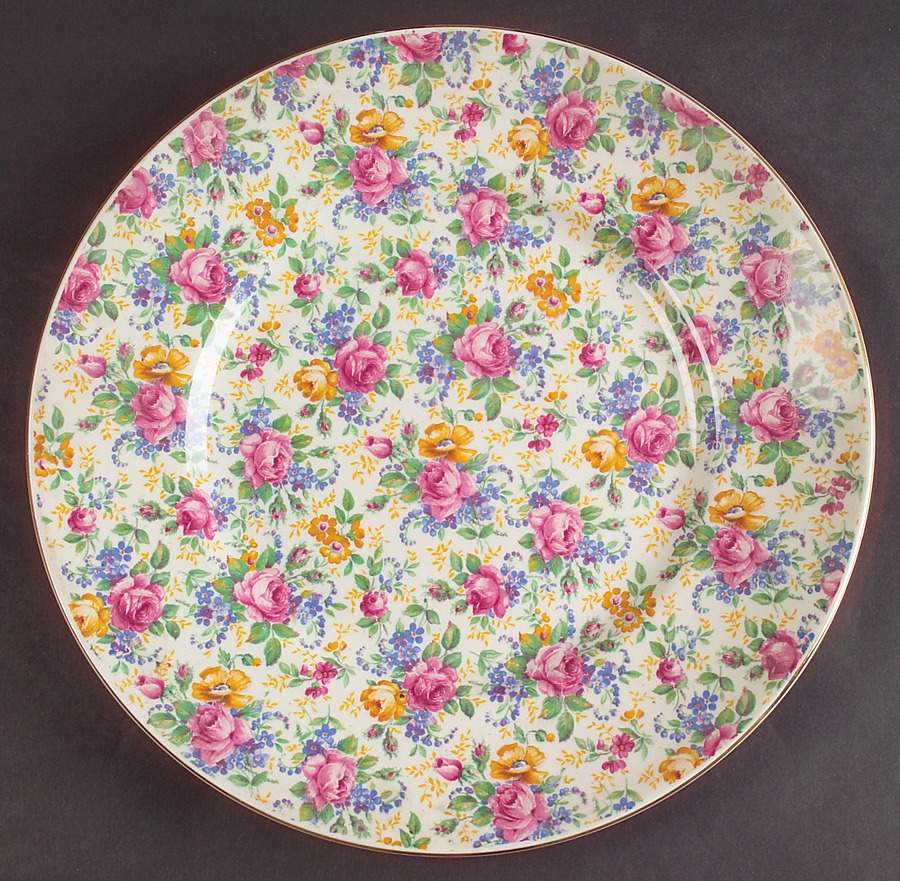 Rosalynde (Old, No Globe Stamp) 11" Chop Plate (Round Platter) by James Kent (England)-1