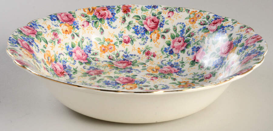 Rosalynde (Old, No Globe Stamp) 9" Round Vegetable Bowl by James Kent (England)-1