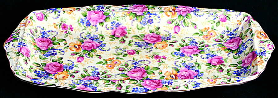 Rosalynde (Old, No Globe Stamp) Small Sandwich Tray by James Kent (England)-1