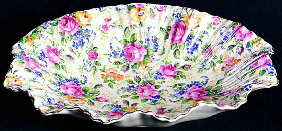Rosalynde (Old, No Globe Stamp) 9" Oval Shell Tray by James Kent (England)-1