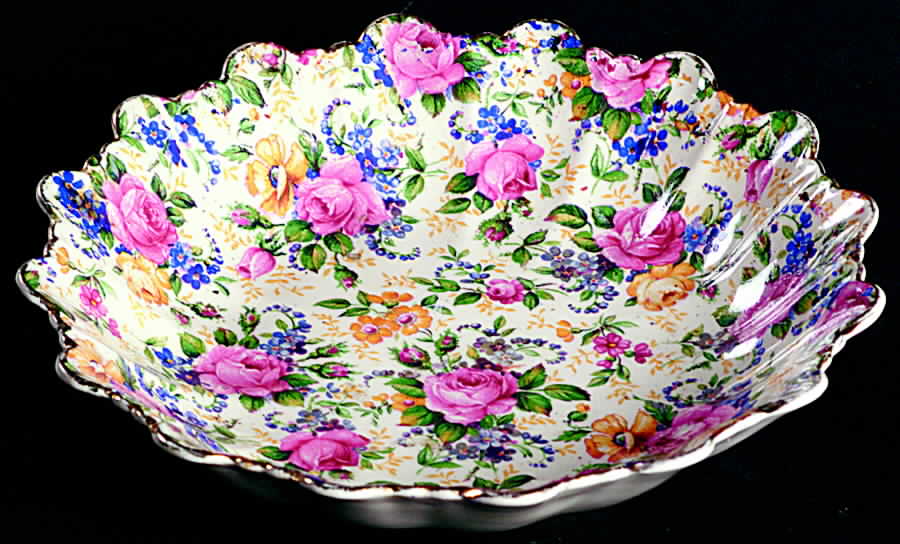 Rosalynde (Old, No Globe Stamp) 7" Round Shell Tray by James Kent (England)-1