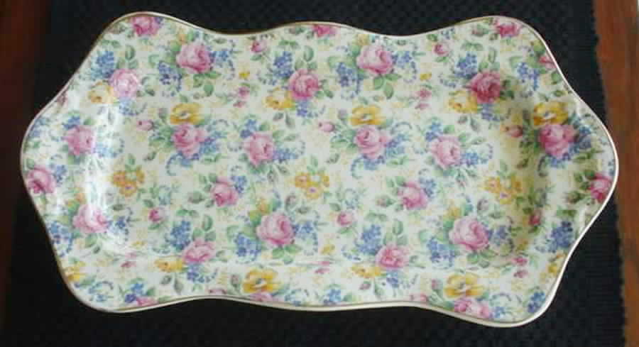 Rosalynde (Old, No Globe Stamp) Large Sandwich Tray by James Kent (England)-1