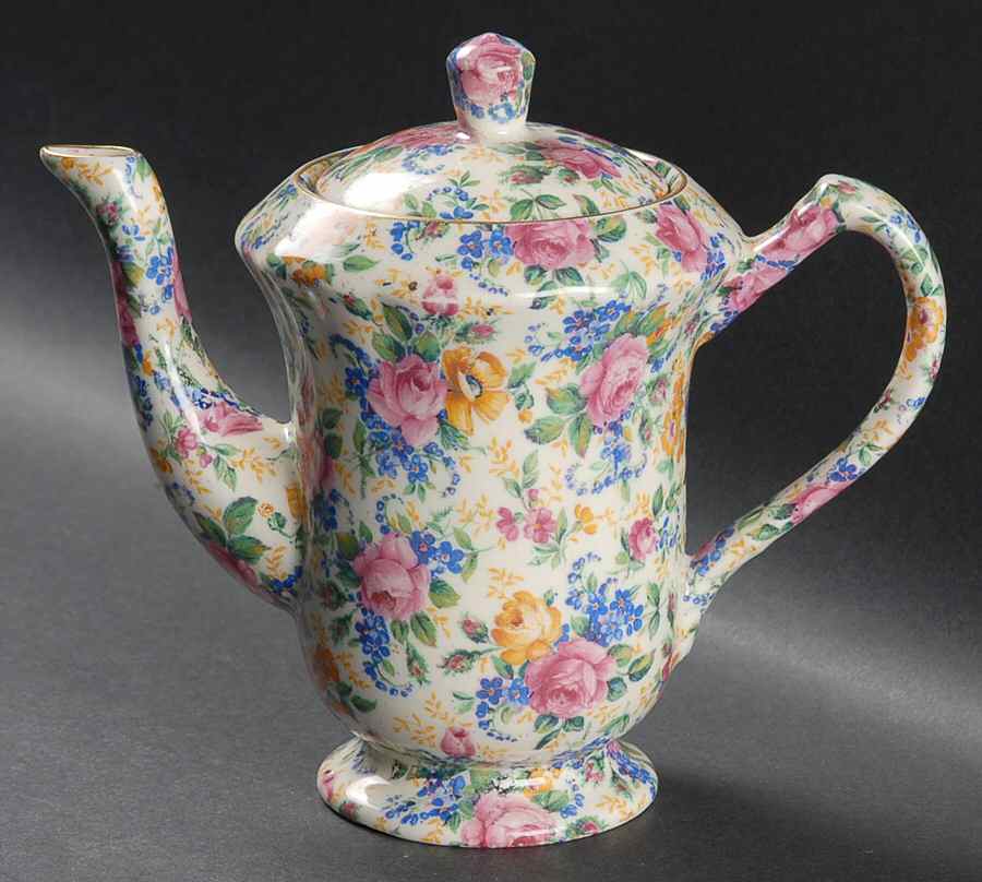 Rosalynde (Old, No Globe Stamp) Mini Granville Coffee Pot & Lid by James Kent (England)-1