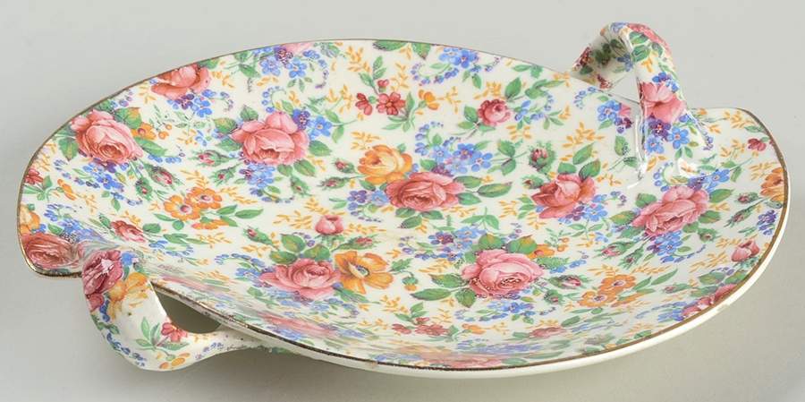 Rosalynde (Old, No Globe Stamp) 7" Handled Candy Dish by James Kent (England)-1
