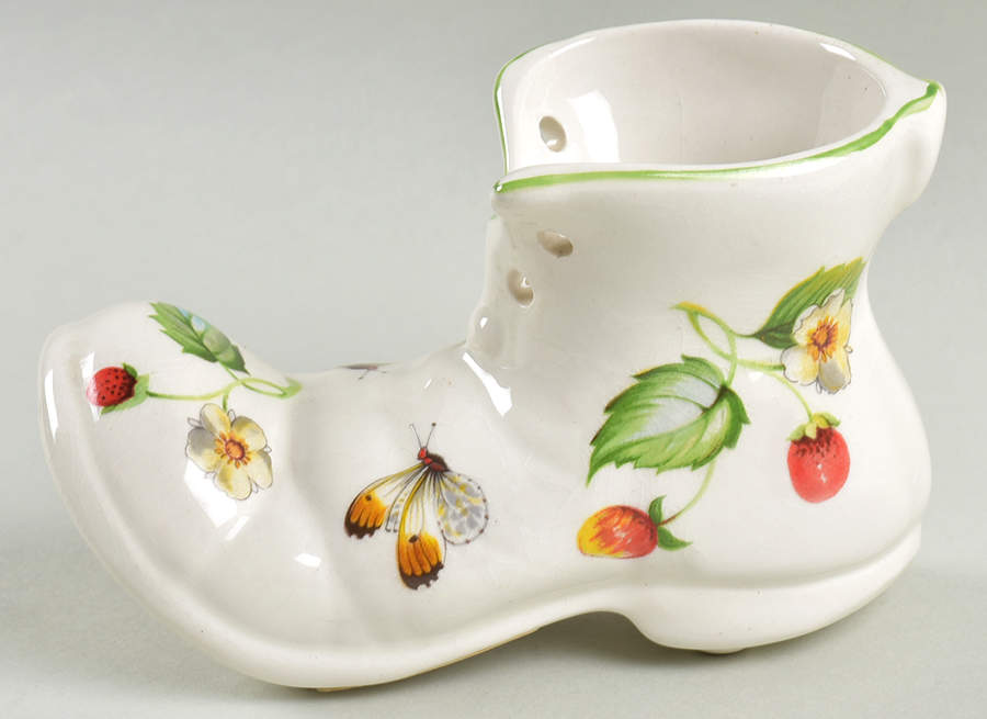Strawberry (Green Trim, Butterflies) Shoe by James Kent (England)-1