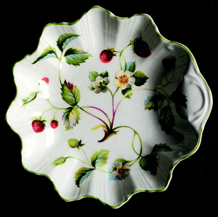 Strawberry (Green Trim, Butterflies) Bon Bon by James Kent (England)-1