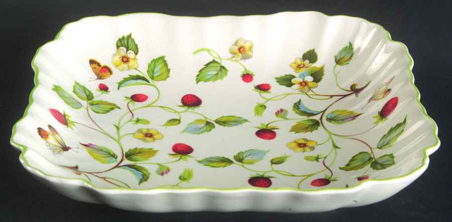 Strawberry (Green Trim, Butterflies) Bon Bon by James Kent (England)-1